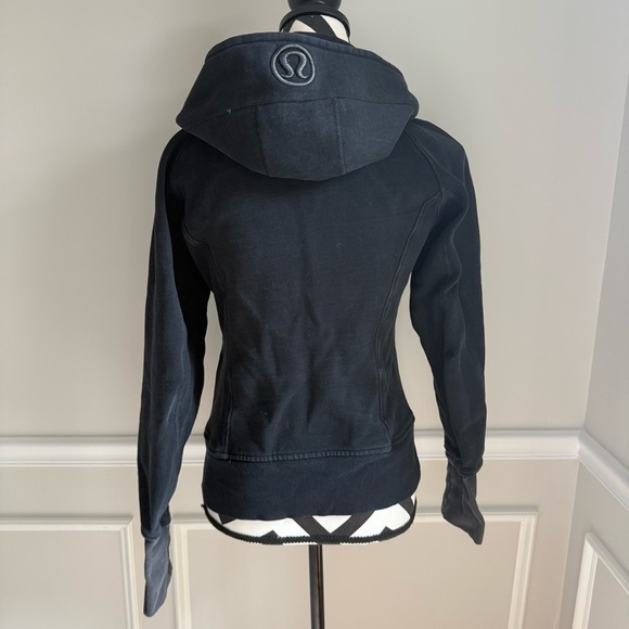 LULULEMON Full Zip Scuba Hoodie Hooded Jacket Heavy Black size 6 - Picture 2 of 6